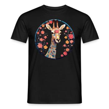 Giraffe Animal Africa Gift Animal Lover Zoo - Men's T-Shirt - black - Front - AI Model Male 178 light (178cm)