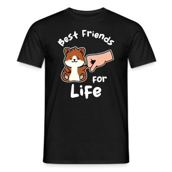 Hamster Best Friends for Life Cavy Rodent Pet - Men's T-Shirt - black - Front - AI Model Male 178 light (178cm)