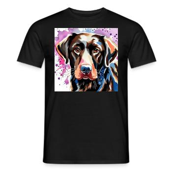 Labrador Watercolour Portrait - Men's T-Shirt - black - Front - AI Model Male 178 light (178cm)