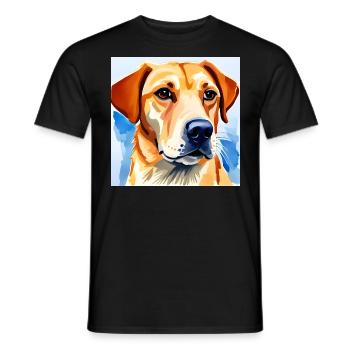 Yellow labrador watercolour Portrait - Men's T-Shirt - black - Front - AI Model Male 178 light (178cm)