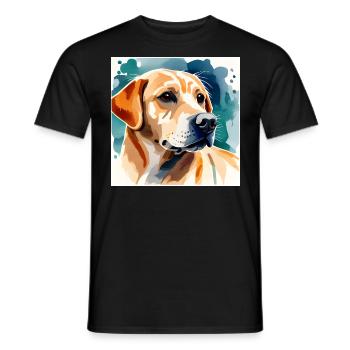 Watercolour Portrait of a Labrador - Men's T-Shirt - black - Front - AI Model Male 178 light (178cm)
