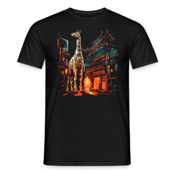 Giraffe Animal Africa Gift Animal Lover Zoo - Men's T-Shirt - black - Front - AI Model Male 178 light (178cm)