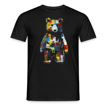 Bear Artwork Animal Bear Gift Animal Motif Art - Men's T-Shirt - black - Front - AI Model Male 178 light (178cm)