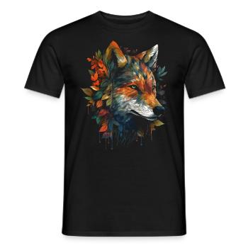 Fox Animal Lover Gift Motif animal sauvage - T-shirt homme - noir - Devant - AI Model Male 178 light (178cm)