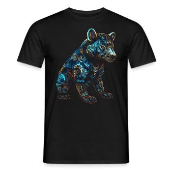 Bär Mandala Kunst Fantasie Kunstwerk Tiermotiv - Männer T-Shirt - Schwarz - Vorne - AI Model Male 178 light (178cm)