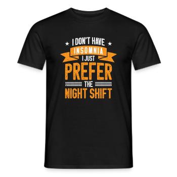 Night Shift Worker Graveyard Duty - Men's T-Shirt - black - Front - AI Model Male 178 light (178cm)