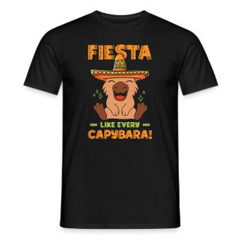 Capybara Mariachi Cinco de Mayo Fiesta - Männer T-Shirt - Schwarz - Vorne - AI Model Male 178 light (178cm)
