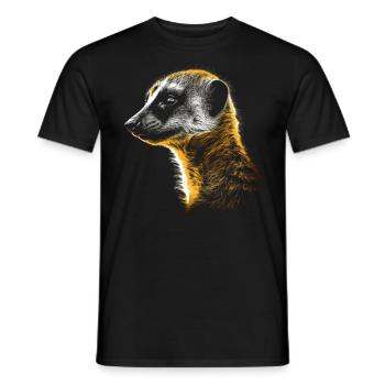 Meerkat Gift Animal Animal Motif - Men's T-Shirt - black - Front - AI Model Male 178 light (178cm)
