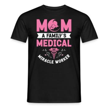 Infirmière Fête des mères Maman Infirmière - T-shirt homme - noir - Devant - AI Model Male 178 light (178cm)