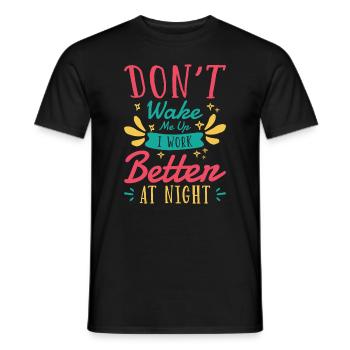 Night Shift Worker Graveyard Duty - Men's T-Shirt - black - Front - AI Model Male 178 light (178cm)