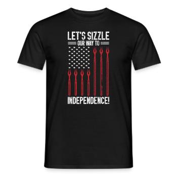 Barbecue de l’indépendance des États-Unis Drapeau américain - T-shirt homme - noir - Devant - AI Model Male 178 light (178cm)