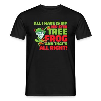 Red Eyed Tree Frog Cute Rainforest Amphibian - Men's T-Shirt - black - Front - AI Model Male 178 light (178cm)