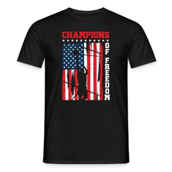 USA Independence American Flag Freedom Sports - Men's T-Shirt - black - Front - AI Model Male 178 light (178cm)