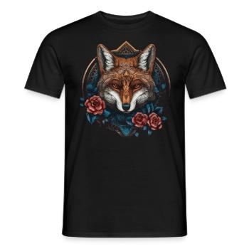 Fuchs Tierliebhaber Geschenk Wildtier Tier Motiv - Männer T-Shirt - Schwarz - Vorne - AI Model Male 178 light (178cm)