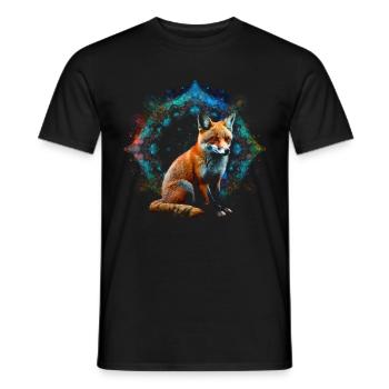 Fuchs Tierliebhaber Geschenk Wildtier Tier Motiv - Männer T-Shirt - Schwarz - Vorne - AI Model Male 178 light (178cm)