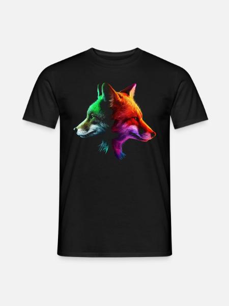Fuchs Tierliebhaber Geschenk Wildtier Tier Motiv - Männer T-Shirt - Schwarz