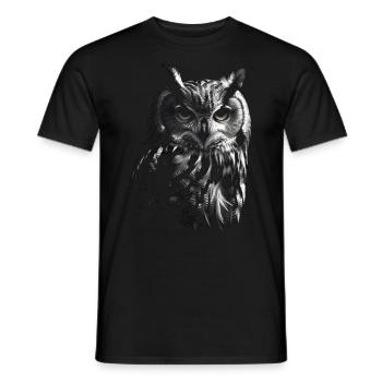 Eule Nachtvogel Vogel Tier Geschenk Kunst - Männer T-Shirt - Schwarz - Vorne - AI Model Male 178 light (178cm)