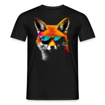 Fuchs Tierliebhaber Geschenk Tier Sonnenbrille - Männer T-Shirt - Schwarz - Vorne - AI Model Male 178 light (178cm)