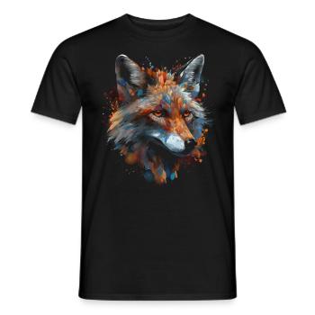 Fox Animal Lover Gift Motif animal sauvage - T-shirt homme - noir - Devant - AI Model Male 178 light (178cm)