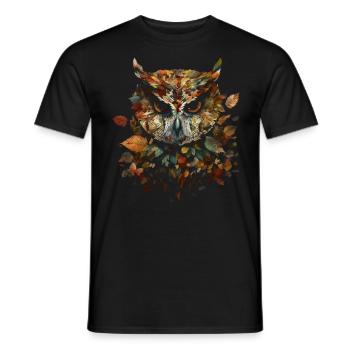 Owl Night Bird Bird Animal Gift Art - Men's T-Shirt - black - Front - AI Model Male 178 light (178cm)