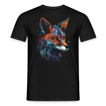 Fuchs Tierliebhaber Geschenk Wildtier Tier Motiv - Männer T-Shirt - Schwarz - Vorne - AI Model Male 178 light (178cm)