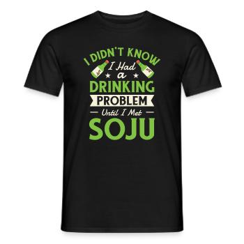Soju Korean Wine Drink Corée - T-shirt homme - noir - Devant - AI Model Male 178 light (178cm)