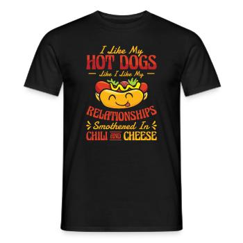 Chili Dog Hot dog Sausage Fastfood - Men's T-Shirt - black - Front - AI Model Male 178 light (178cm)