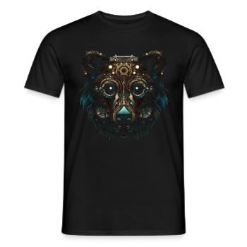 Bear Mandala Fantasy Creative Gift Animal Motif - Men's T-Shirt - black - Front - AI Model Male 178 light (178cm)