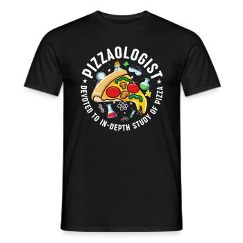Pizza, student, pizza connoisseur, pizza maker - Men's T-Shirt - black - Front - AI Model Male 178 light (178cm)