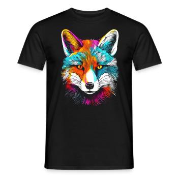 Fox Animal Lover Gift Wild Animal Animal Motif - Men's T-Shirt - black - Front - AI Model Male 178 light (178cm)
