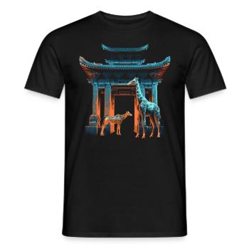 Giraffe Animal Africa Gift Animal Lover Zoo - Men's T-Shirt - black - Front - AI Model Male 178 light (178cm)