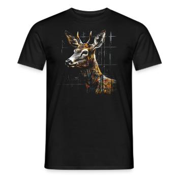 Deer Deer Forest Art Animal Gift Animal Motif - T-shirt homme - noir - Devant - AI Model Male 178 light (178cm)