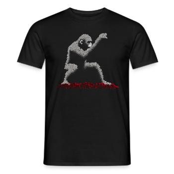 Monkey Pixel Art Roses Flowers Gift Creative - Men's T-Shirt - black - Front - AI Model Male 178 light (178cm)