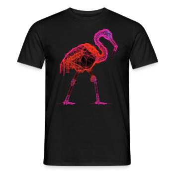 Flamingo Africa Exotic Bird Animal Geometric - Men's T-Shirt - black - Front - AI Model Male 178 light (178cm)