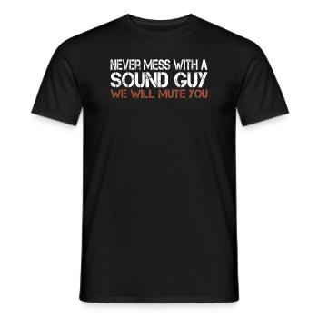 Technicien du son Technicien du son Musique - T-shirt homme - noir - Devant - AI Model Male 178 light (178cm)
