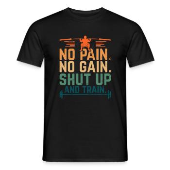 Pas de douleur - pas de gain! - Haltérophilie rétro - T-shirt homme - noir - Devant - AI Model Male 178 light (178cm)