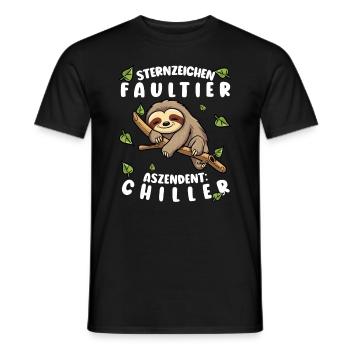 Faultier Lustiger Spruch: Sternzeichen Faultier - Männer T-Shirt - Schwarz - Vorne - AI Model Male 178 light (178cm)