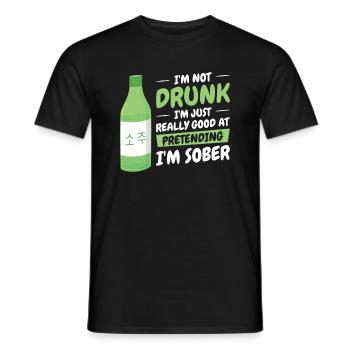 Soju Korean Wine Drink Korea - Men's T-Shirt - black - Front - AI Model Male 178 light (178cm)
