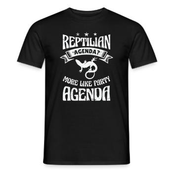 Lézard-Reptile-Agenda-Théorie du complot - T-shirt homme - noir - Devant - AI Model Male 178 light (178cm)