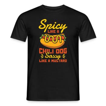 Chili Dog Hot dog Sausage Fastfood - Men's T-Shirt - black - Front - AI Model Male 178 light (178cm)