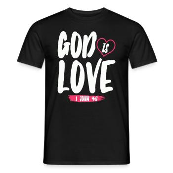 Gott Ist Liebe Christlicher Bibelvers Glaube - Männer T-Shirt - Schwarz - Vorne - AI Model Male 178 light (178cm)
