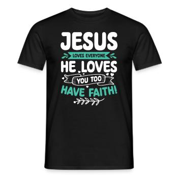Jésus aime chaque verset biblique Croyez Jésus-Christ - T-shirt homme - noir - Devant - AI Model Male 178 light (178cm)