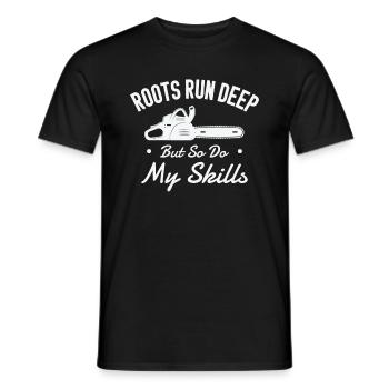 Arborist Tree Cutter Chainsaw Lumberjack - Men's T-Shirt - black - Front - AI Model Male 178 light (178cm)