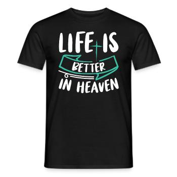 La vie est meilleure au ciel Verset biblique Foi - T-shirt homme - noir - Devant - AI Model Male 178 light (178cm)