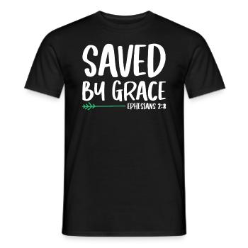 Durch Gnade Gerettet Bibelvers Christlicher - Männer T-Shirt - Schwarz - Vorne - AI Model Male 178 light (178cm)