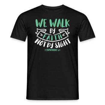 Nous marchons par la foi, pas par la vue - T-shirt homme - noir - Devant - AI Model Male 178 light (178cm)