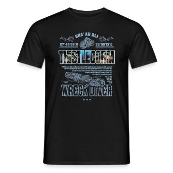 Wreck Thistlegorm Egypt Diving History - Men's T-Shirt - black - Front - AI Model Male 178 light (178cm)