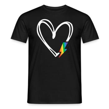 Subtiler Pride-Monat Minimalistisches Regenbogenflaggenherz - Männer T-Shirt - Schwarz - Vorne - AI Model Male 178 light (178cm)