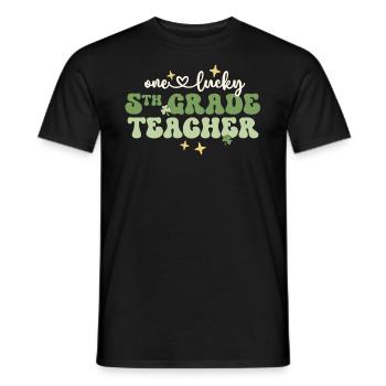 Un enseignant chanceux Rétro Enseignant de 5e année St - T-shirt homme - noir - Devant - AI Model Male 178 light (178cm)