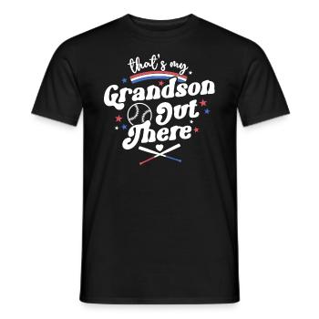 Das ist mein Enkel da draußen Shirt Retro Baseball - Männer T-Shirt - Schwarz - Vorne - AI Model Male 178 light (178cm)